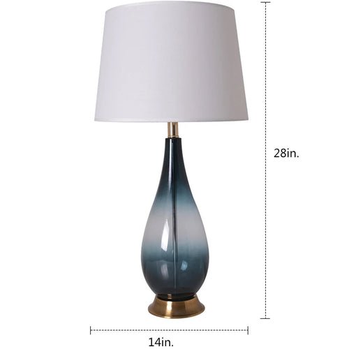 Lola Ombre Droplet Glass Best Table Lamp 28" - Deep Green Ombre/White (Set of 2) - LEDMyPlace