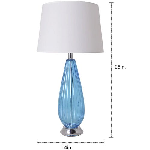 Manolya Translucent Glass Best Table Lamp 28" - Sky Blue/Ivory White (Set of 2) - LEDMyPlace