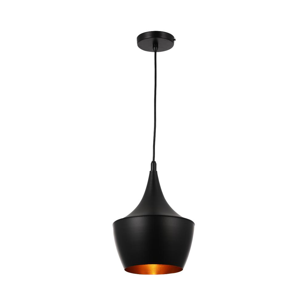 Matte Black Pendant Light Fixture, Gourd style, E26 Base, Steel Body, UL Listed - LEDMyPlace