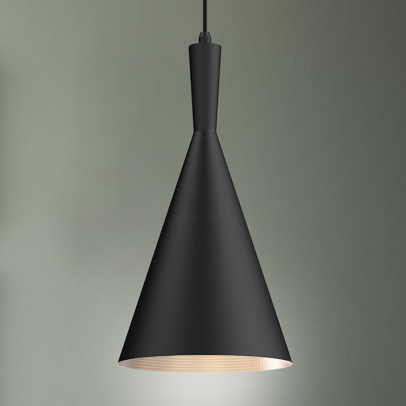 Matte Black Pendant Light Fixture, Subulate Style, E26 Base, Steel Body, UL Listed - LEDMyPlace