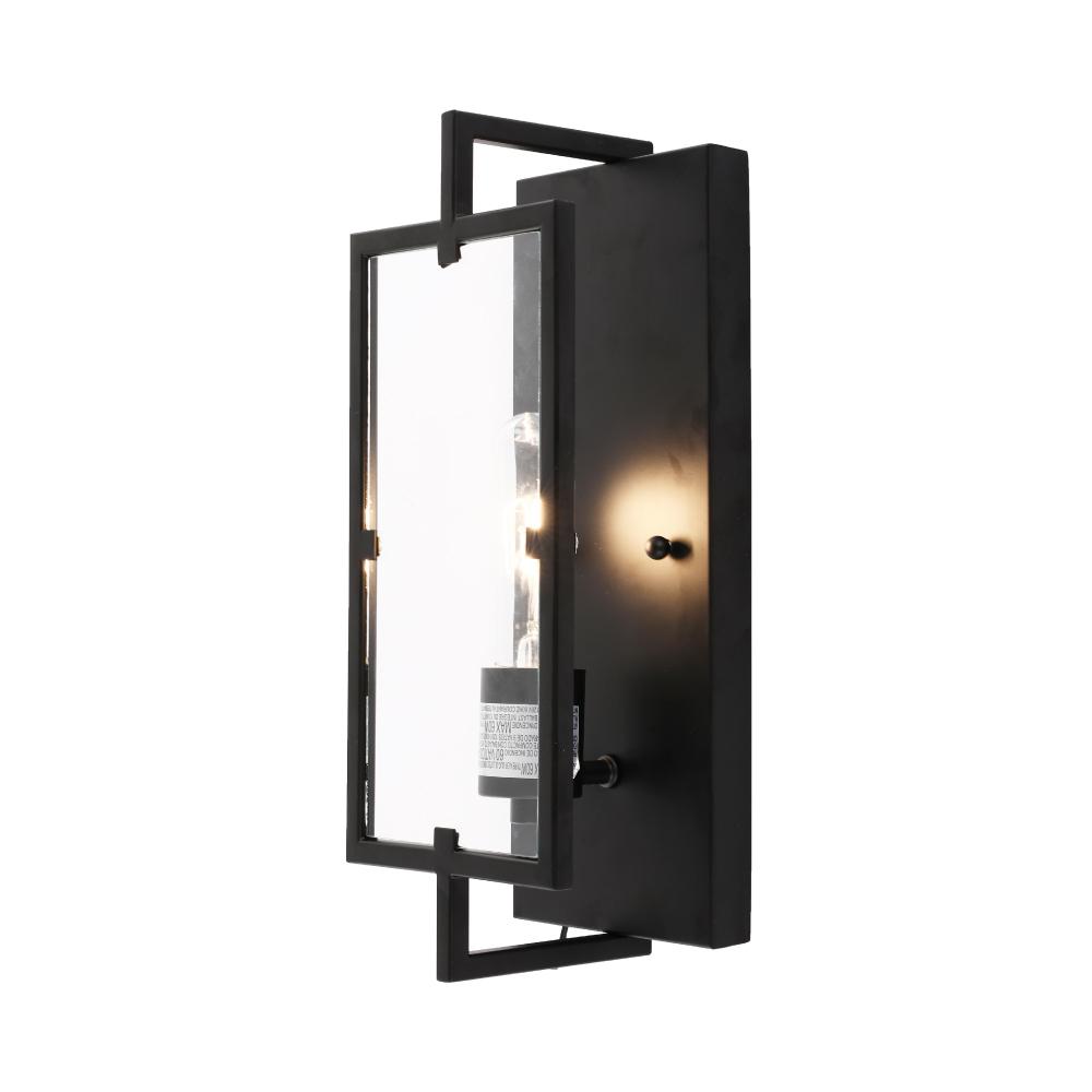 Matte Black Wall Sconce Light, UL Listed for Damp Location, E26 Base, 3 Years Warranty, Hallway Light Fixtures - LEDMyPlace