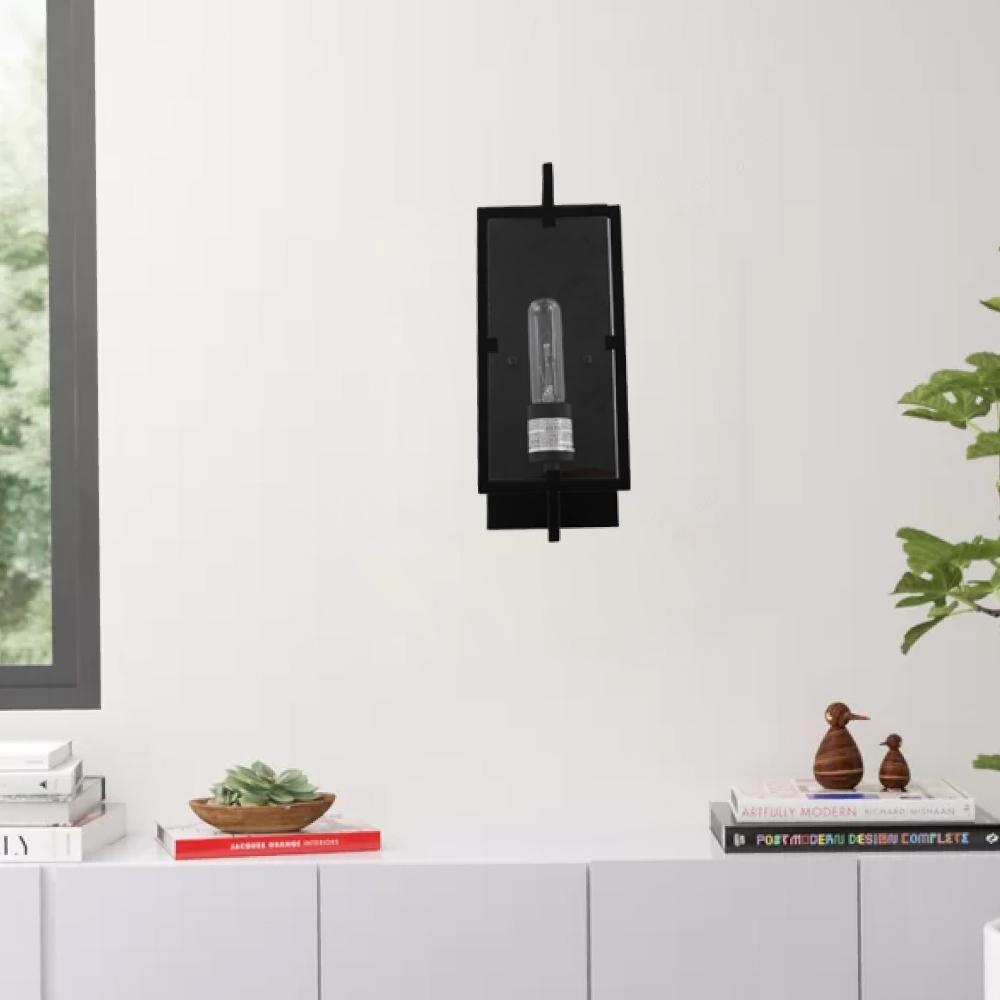 Matte Black Wall Sconce Light, UL Listed for Damp Location, E26 Base, 3 Years Warranty, Hallway Light Fixtures - LEDMyPlace