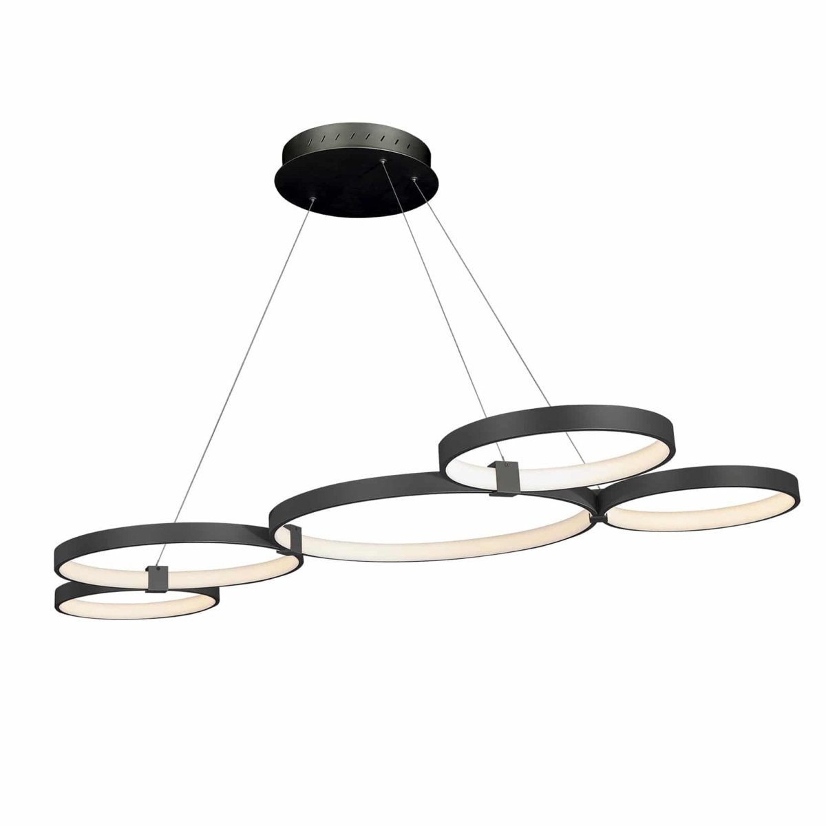 Modern Circular Chandelier, 5 - Light, 92W, 3000K (Warm White), 3677 Lumens, Wheel Chandelier, Dimension: 50.1''x31.6''x110'' - LEDMyPlace