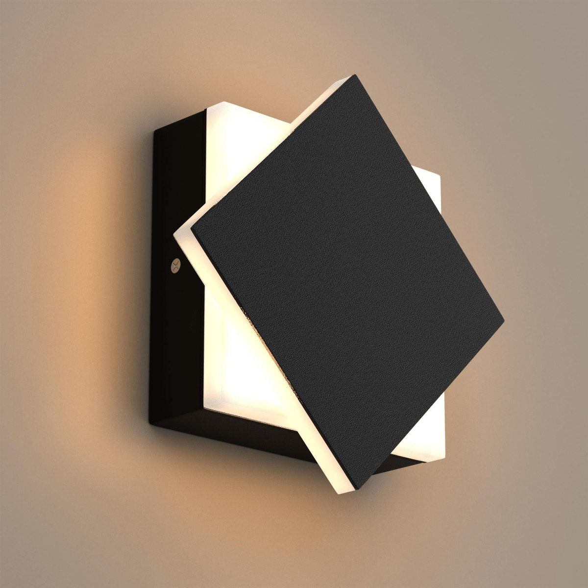 Modern Square LED Wall Sconce, 9W, 3000K, 338LM, CRI: 80+, Dimmable, Dimension: 6.7 x 2.1 x 6.7 Inch - LEDMyPlace