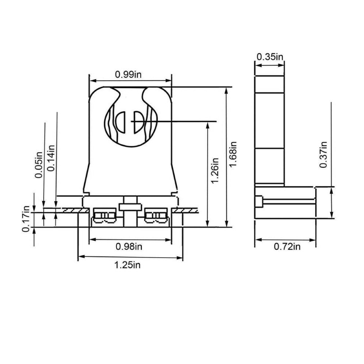 Non Shunted Tombstone Socket - LEDMyPlace