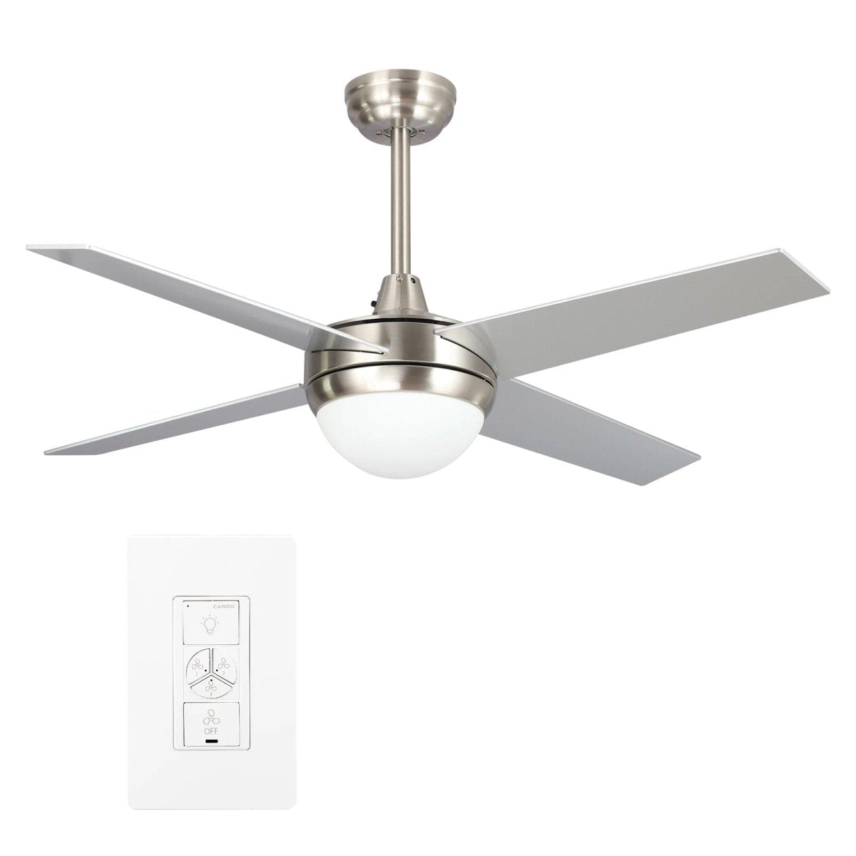 Nova 48 - inch Indoor Best Smart Ceiling Fan with LED Light Kit & Wall Control, Works with Alexa/Google Home/Siri - LEDMyPlace