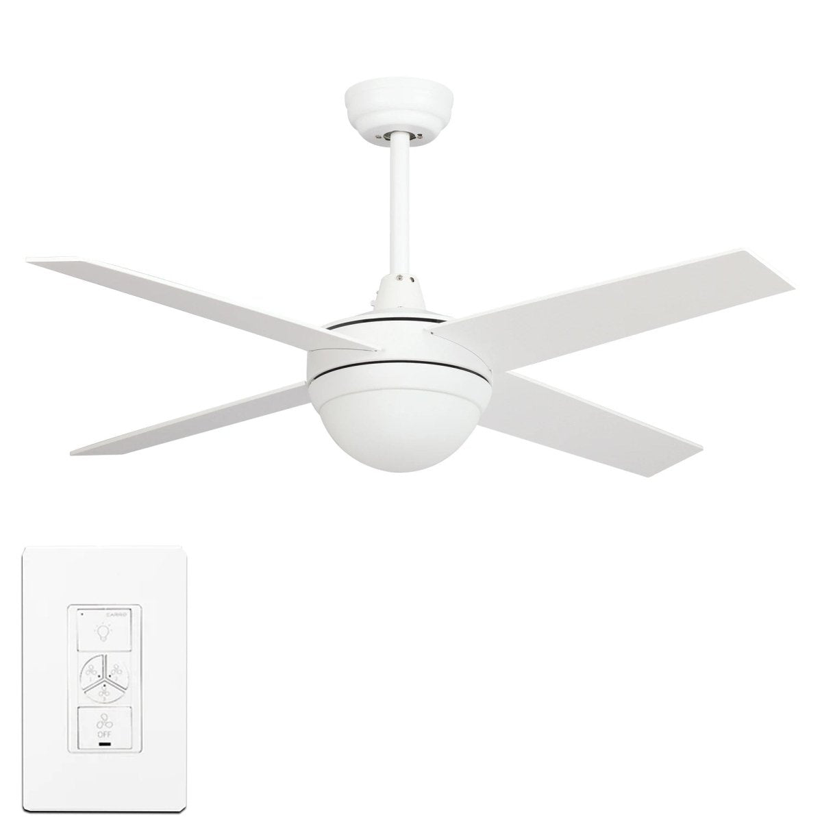 Nova 48 - inch Indoor Best Smart Ceiling Fan with LED Light Kit & Wall Control, Works with Alexa/Google Home/Siri - LEDMyPlace