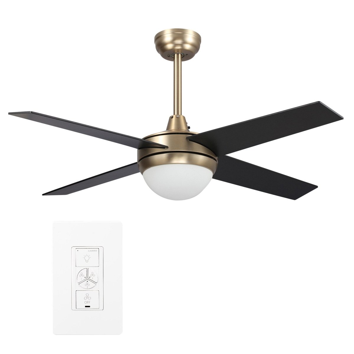 Nova 48 - inch Indoor Best Smart Ceiling Fan with LED Light Kit & Wall Control, Works with Alexa/Google Home/Siri - LEDMyPlace