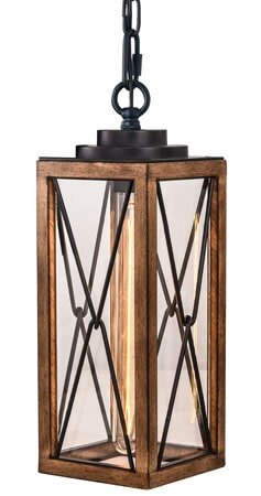 Outdoor Pendant Light Farmhouse Exterior Hanging Lantern with Clear Glass Shade for Porch, Patio, Entryway, ETL List - LEDMyPlace