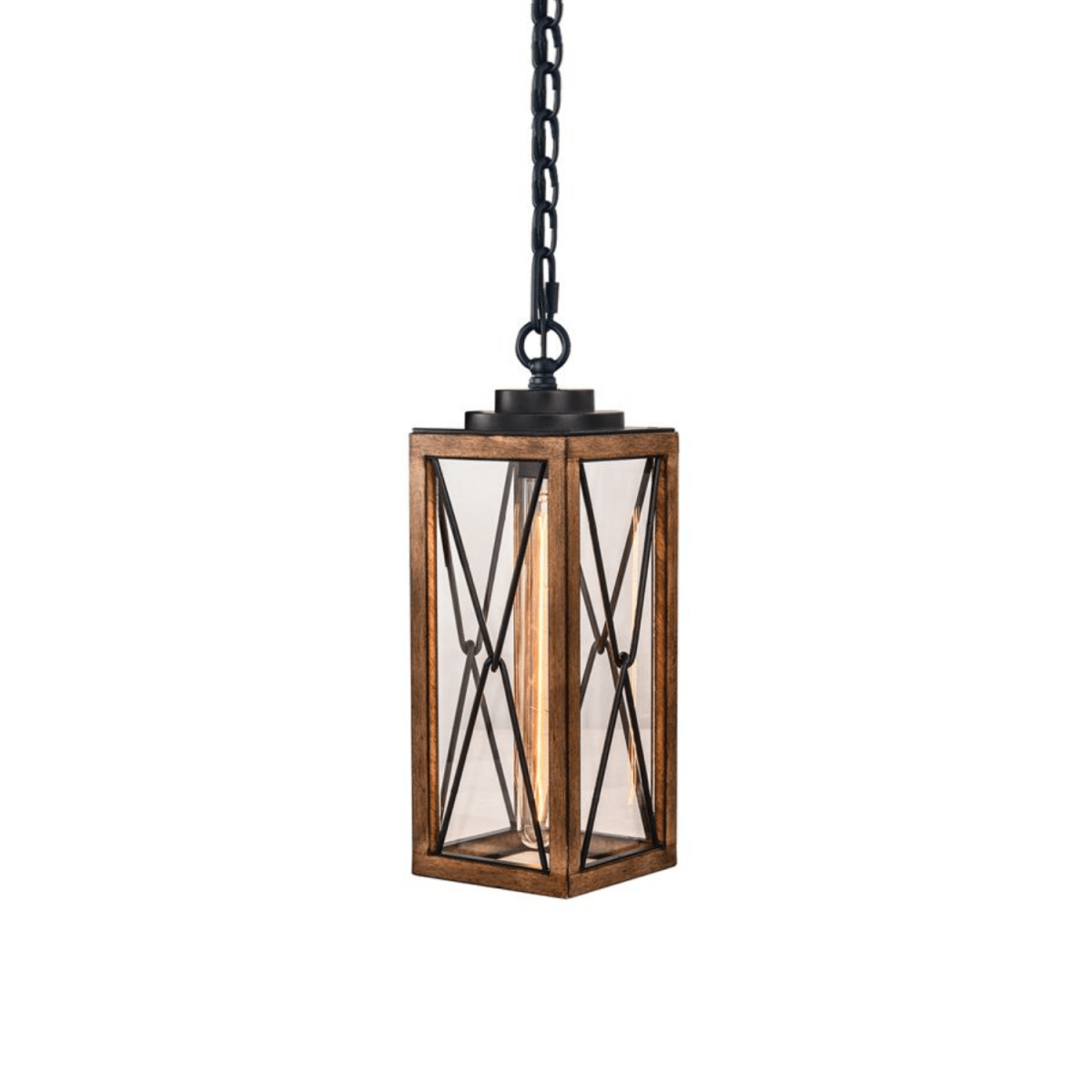 Outdoor Pendant Light Farmhouse Exterior Hanging Lantern with Clear Glass Shade for Porch, Patio, Entryway, ETL List - LEDMyPlace