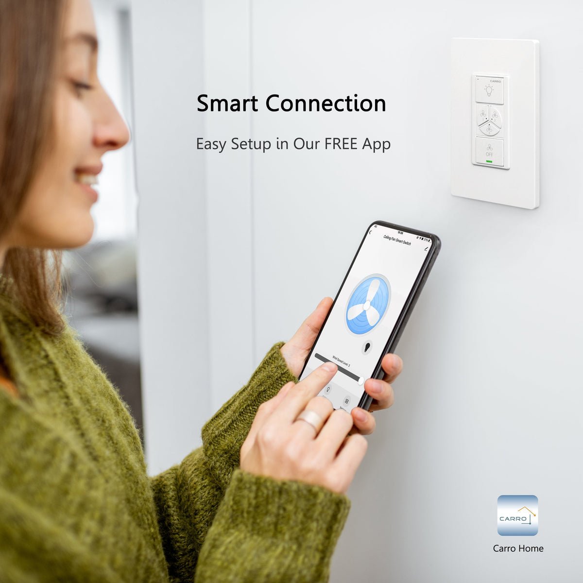 Pilot Best Smart Wall Switch For Ceiling Fans(1 - Gang), Google Assistant, and Siri Shortcuts, Works with Amazon Alexa - LEDMyPlace