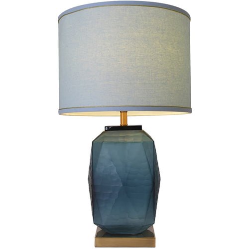 Platycodon Little Sculpted Glass Best Table Lamp 23" - Ocean Blue/Light Blue - LEDMyPlace