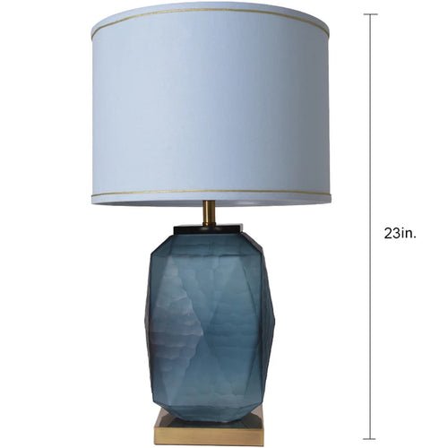 Platycodon Little Sculpted Glass Best Table Lamp 23" - Ocean Blue/Light Blue - LEDMyPlace