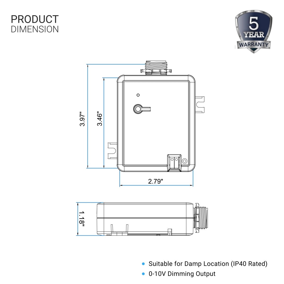 Power Pack 0 - 10V Wireless Dimming Module,120 - 277V, 10A Build - in Relay - LEDMyPlace