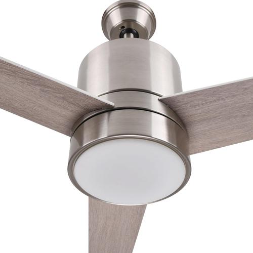 Ranger 52 In. 3 - Blade Led Indoor Wi - Fi Best Smart Ceiling Fan with Light Kit, Best Smart Wall Switch, Alexa/Google Home/Siri Compatible, Silver Wooden Pattern - LEDMyPlace