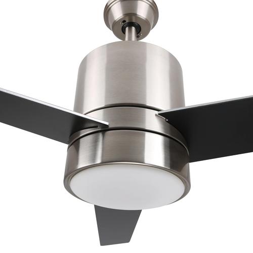 Ranger 52 In. Silver/black Led Indoor/outdoor Best Smart Ceiling Fan with Light Kit, Works w/ Alexa/Google Home/Siri, Wifi Ceiling Fan W/ Best Smart Wall Switch (3 - Blade) - LEDMyPlace