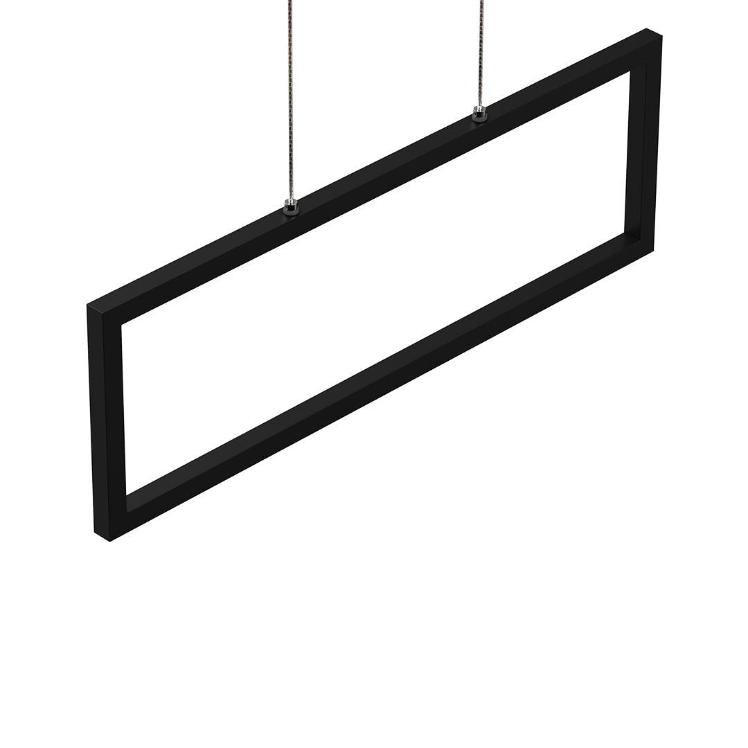 Rectangular Chandelier LED For Office Kitchen Dining Room, 33W, 3000K, 1650LM, LED Pendant Lighting with Matte Black Body Finish, Dimmable, 1 - Light - LEDMyPlace