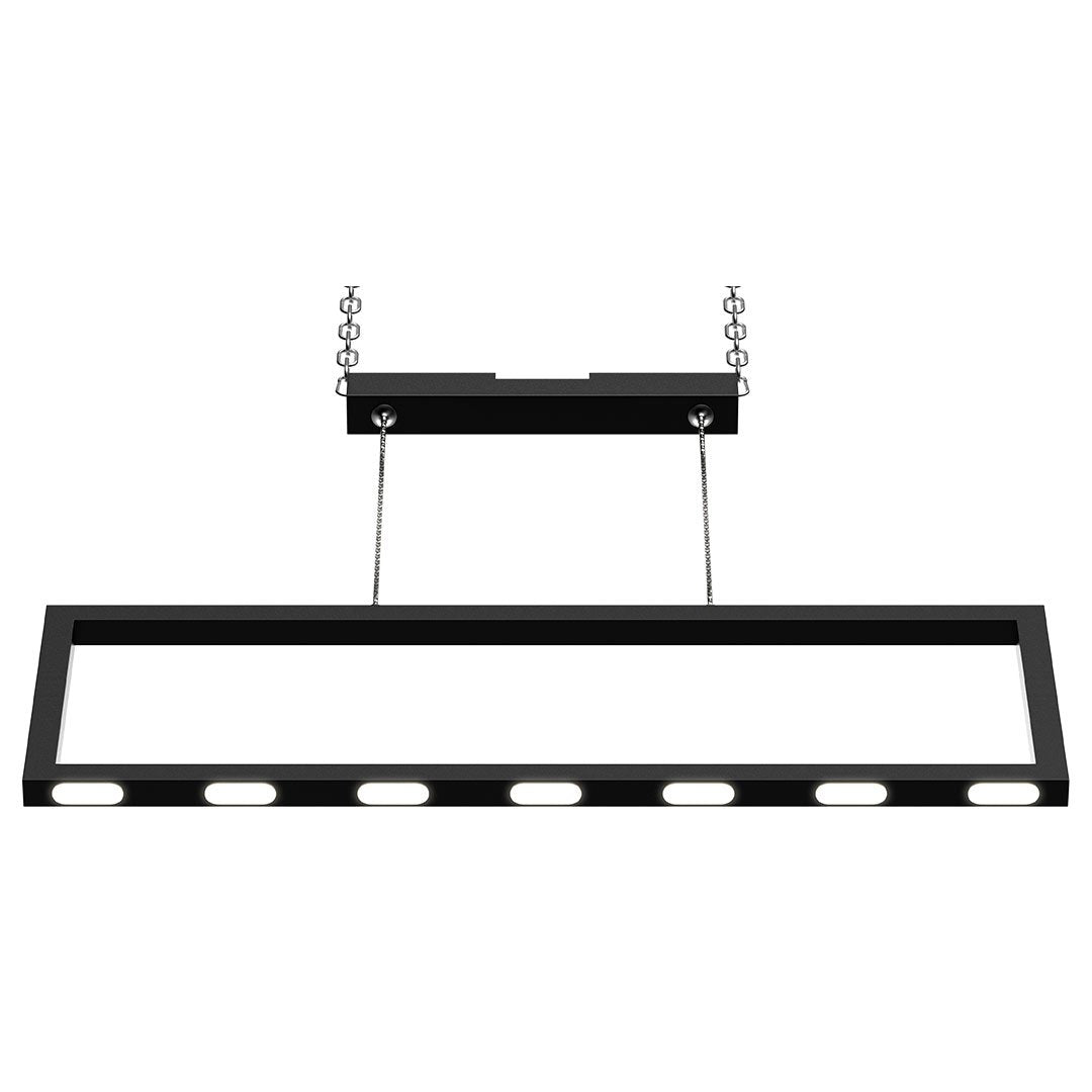 Rectangular Chandelier LED For Office Kitchen Dining Room, 33W, 3000K, 1650LM, LED Pendant Lighting with Matte Black Body Finish, Dimmable, 1 - Light - LEDMyPlace