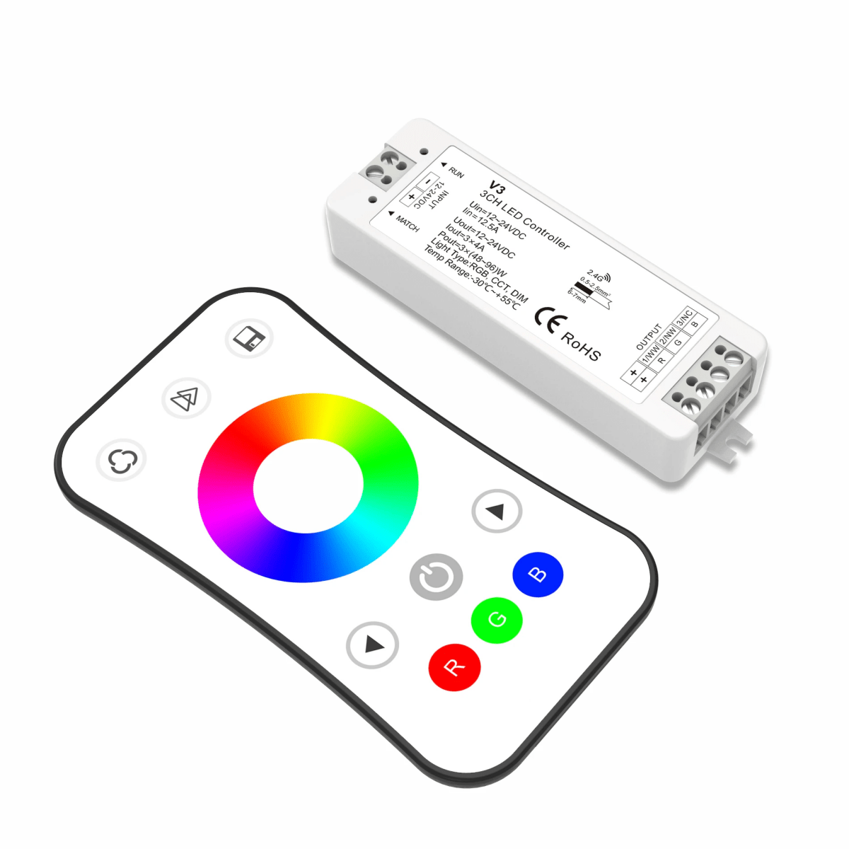 RGB LED Controller - Remote with Dynamic Color - Changing Modes - LEDMyPlace