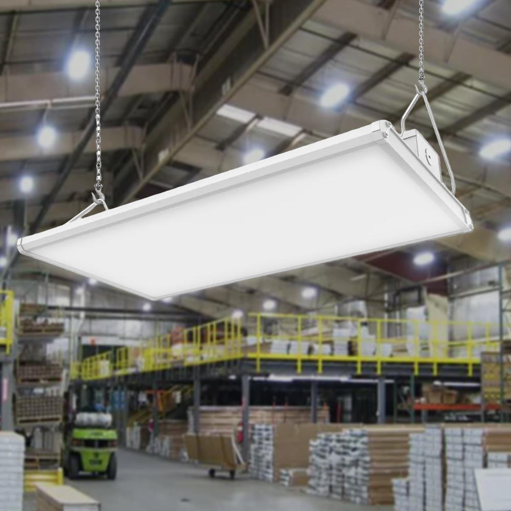 2FT Linear LED High Bay Light 105W/135W/165W Wattage Adjustable, 4000k/5000K/6500K CCT Changeable, Dip Switch, 0-10V Dim, 120-277V Input Voltage, ETL, DLC 5.1 Listed