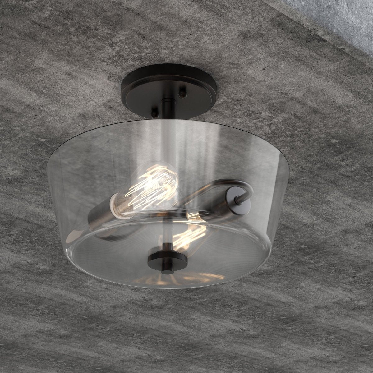 Semi Flush Mount Ceiling Lights, 2 - Lights E26 Base, Round, UL Listed for Damp Location, 3 Years Warranty - LEDMyPlace