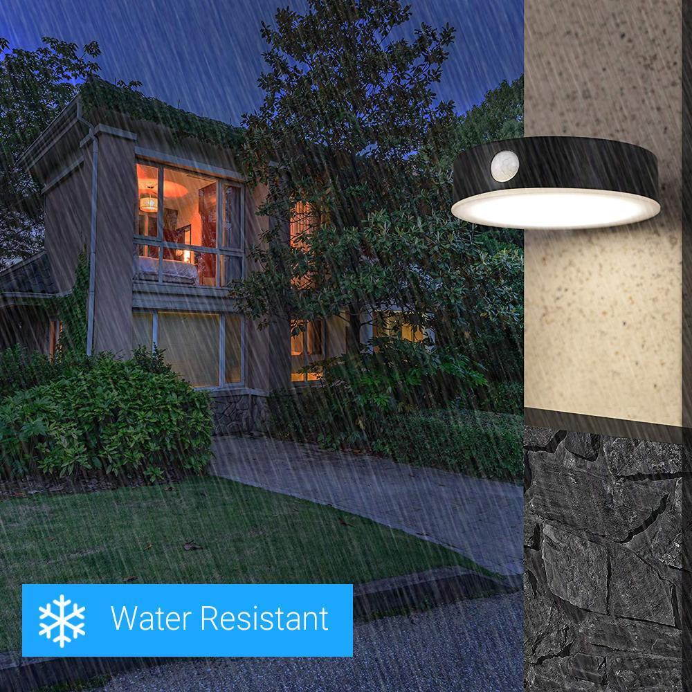 Smart Solar Outdoor LED Wall Lights with PIR Sensor, Round, HY06WSRB, Waterproof Outdoor Security Lights - LEDMyPlace