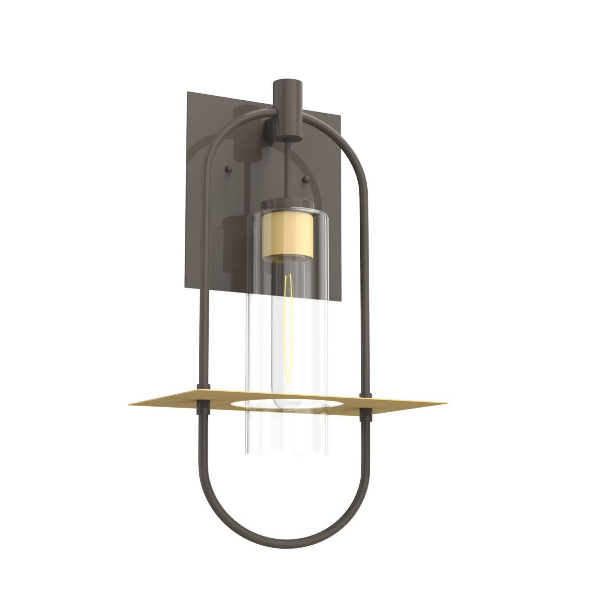 Smyth Indoor Wall Sconce, E26 Socket 1X60W, Clear Glass, Bronze, 22 1/4" H x 12 1/2" W, Extends 7 1/2" from the wall - LEDMyPlace