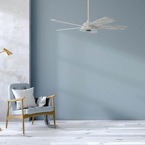 Striker 52 in. 5 - Blade Best Smart Ceiling Fan with Dimmable LED Light, White/Marble Pattern, Works w/ Remote Control/Alexa/Google Home/Siri - LEDMyPlace