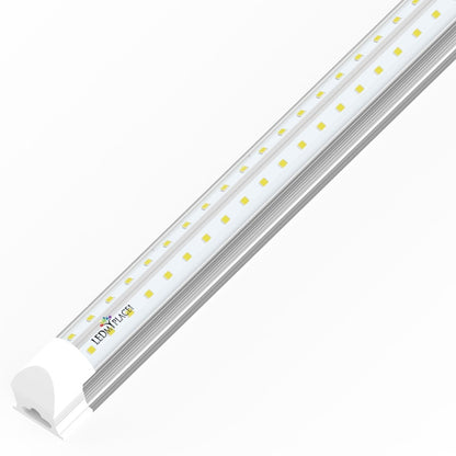 T8 4ft Integrated LED Tube Light 22W V Shape 2 Row 5000K Clear, Plug and Play, Linkable 4ft LED Shop Light - LEDMyPlace