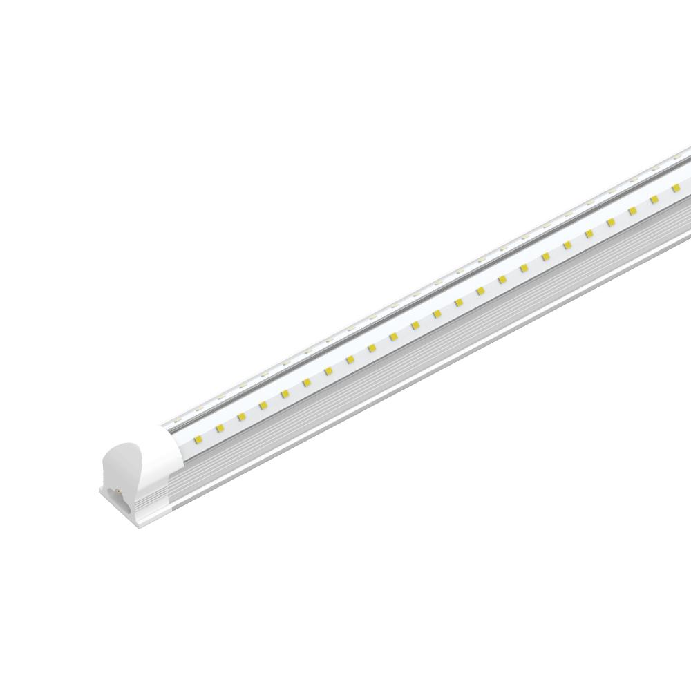 T8 4ft Integrated LED Tube Light 22W V Shape 2 Row 6500K Clear, Linkable, Plug and Play, 4ft LED Shop Light - LEDMyPlace