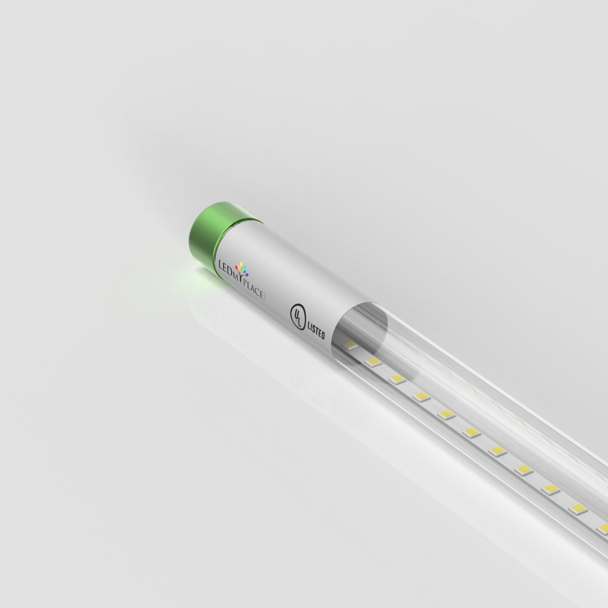 T8 4ft LED Tube/Bulb - Glass 18W 1800 Lumens 5000K Clear, G13 Base, Single Ended power - Ballast Bypass - LEDMyPlace