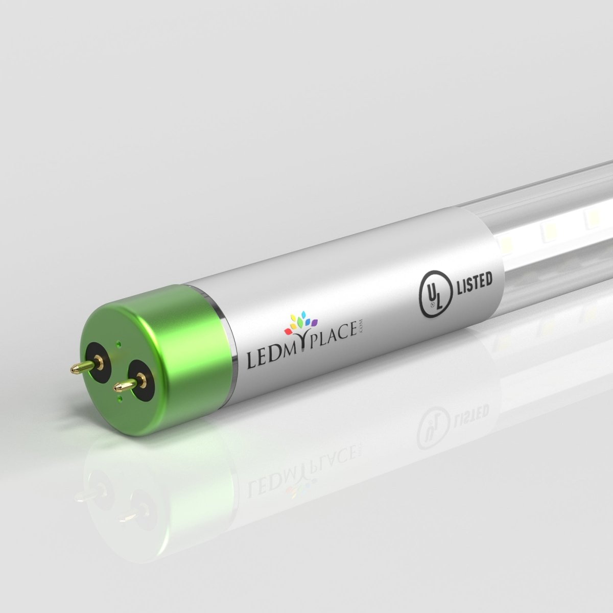 T8 4ft LED Tube/Bulb - Glass 18W 1800 Lumens 5000K Clear, G13 Base, Single Ended power - Ballast Bypass - LEDMyPlace