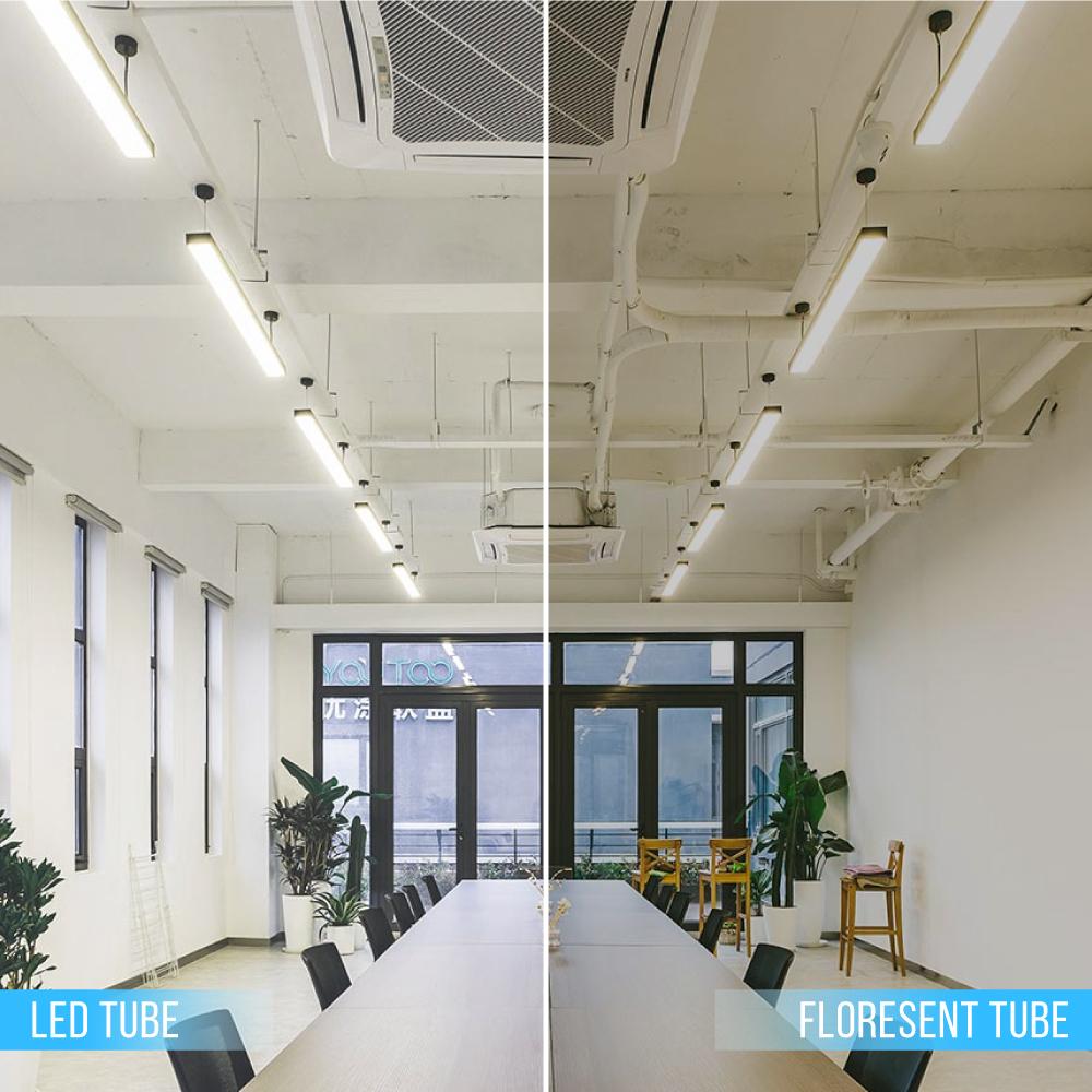 T8 4ft LED Tube/Bulb - Glass 18W 1800 Lumens 5000K Clear, G13 Base, Single Ended power - Ballast Bypass - LEDMyPlace