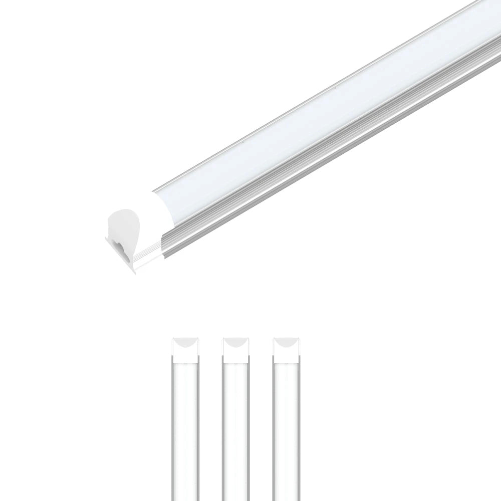 T8 8ft Integrated LED Tube Light 60W V - Shape 5000K Daylight White, Frosted, 8 Foot Plug and Play Linkable LED Shop Lights, Damp Location - LEDMyPlace