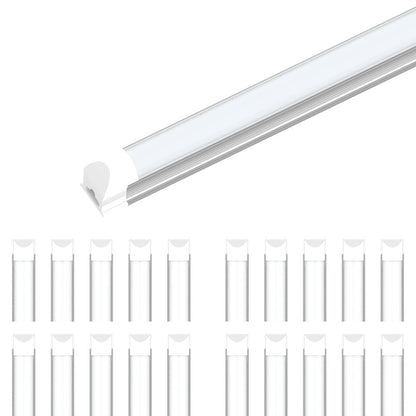 T8 8ft Integrated LED Tube Light 60W V - Shape 5000K Daylight White, Frosted, 8 Foot Plug and Play Linkable LED Shop Lights, Damp Location - LEDMyPlace