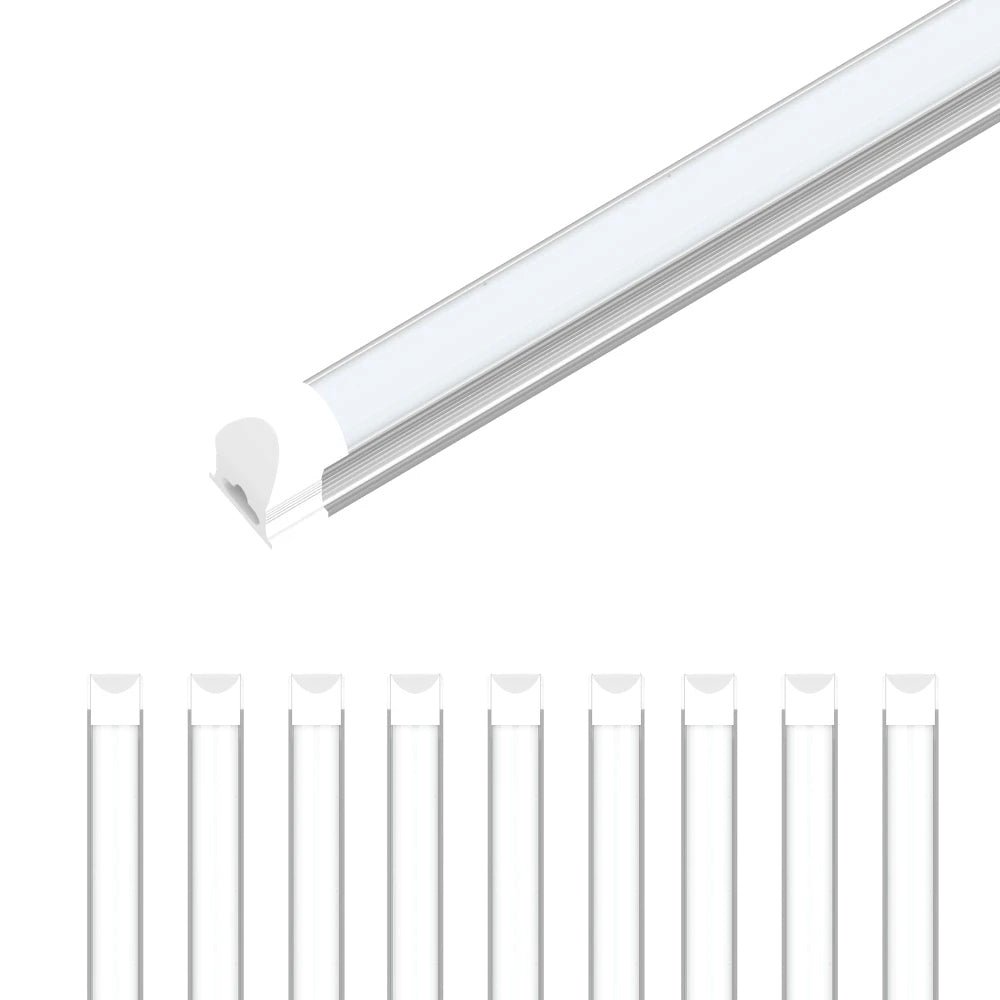 T8 8ft Integrated LED Tube Light 60W V - Shape 5000K Daylight White, Frosted, 8 Foot Plug and Play Linkable LED Shop Lights, Damp Location - LEDMyPlace