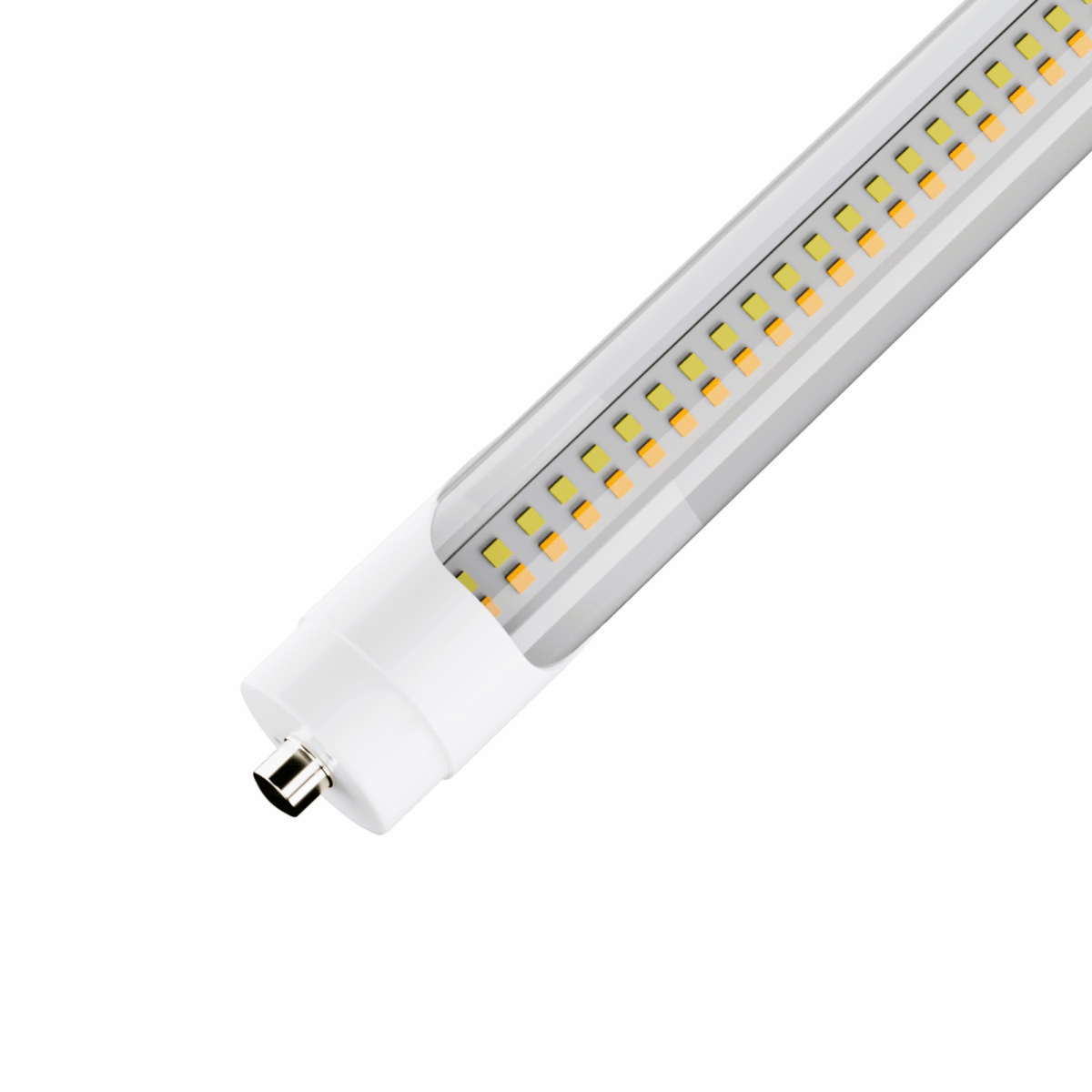 T8 8ft LED Tube/Bulb - 48w/40w/36w/32w Wattage Adjustable, 130lm/w, 3000k/4000k/5000k/6500k CCT Changeable, Clear, FA8 Single Pin, Double End Power - Ballast Bypass - LEDMyPlace