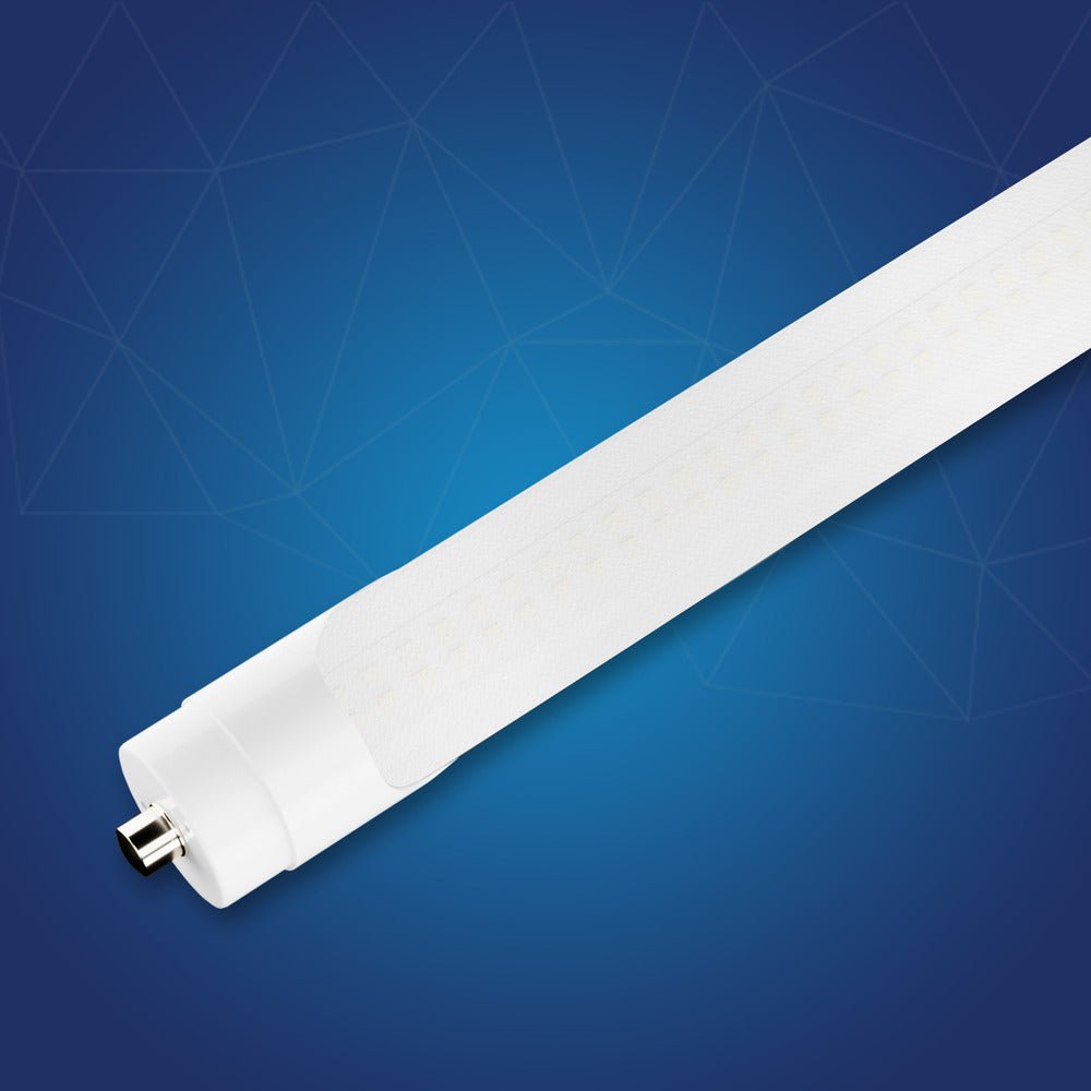 T8 8ft LED Tube/Bulb - 48w/40w/36w/32w Wattage Adjustable, 130lm/w, 3000k/4000k/5000k/6500k CCT Changeable, Frosted, FA8 Single Pin, Double End Power - Ballast Bypass - LEDMyPlace