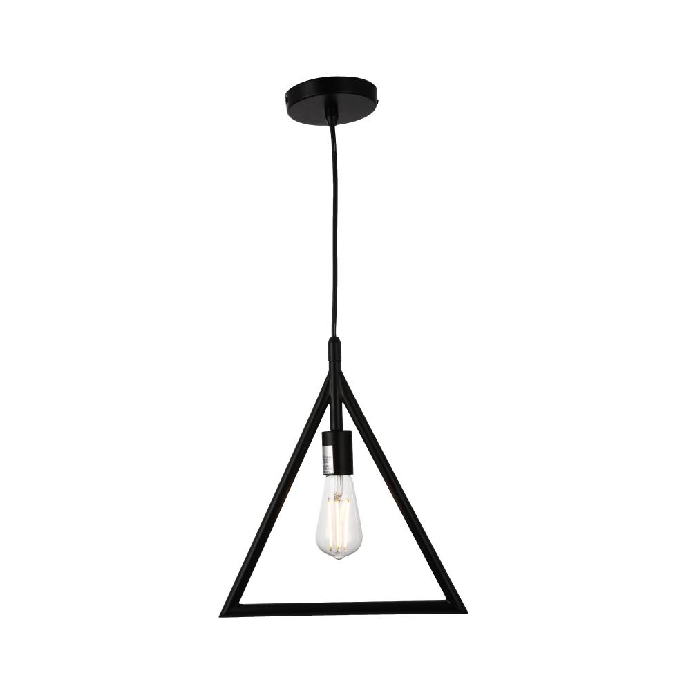 Triangle Shape Pendant Lighting Fixture, E26 Base, Matte Black Finish, UL Listed - LEDMyPlace