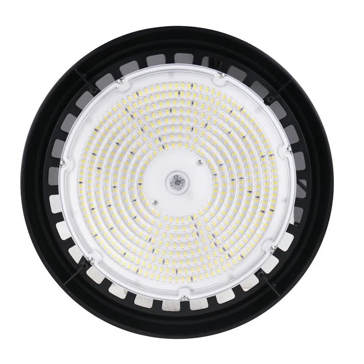 UFO LED High Bay Light 150/120/100 Watt Adjustable, 4000K Cool White, 150LM/W - 155LM/W, 120 - 277VAC, IP65, UL, DLC Listed, 1 - 10V Dim, For LED Warehouse Lighting Retail Workshop Garage Factory Barn Lighting - LEDMyPlace