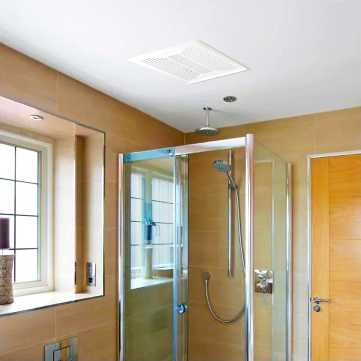 Ultra Quiet Bathroom Exhaust Fan w/ LED Light 4000K, 1000LM, 100 CFM, 0.8 Sones, Ceiling/Wall Mounted - LEDMyPlace