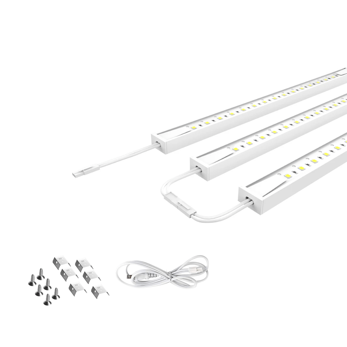 Under Cabinet LED Lighting Kit, Direct Plug - In, 12 Inch, Linkable LED Light Bar, 3 - Piece Kit, 3x3.6Watt 330 LM,White - Under Counter Lights for Kitchen,Desk,Wardrobe,Closets ,Cupboard - LEDMyPlace