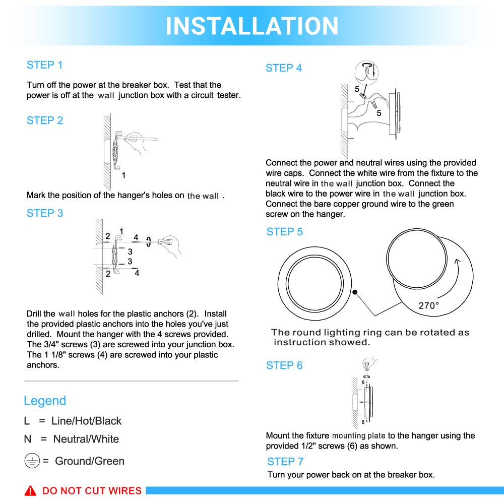 Unique Circular LED Wall Sconce, 11W, 3000K, Diameter 9.9 inch, Modern Round Lamp - LEDMyPlace