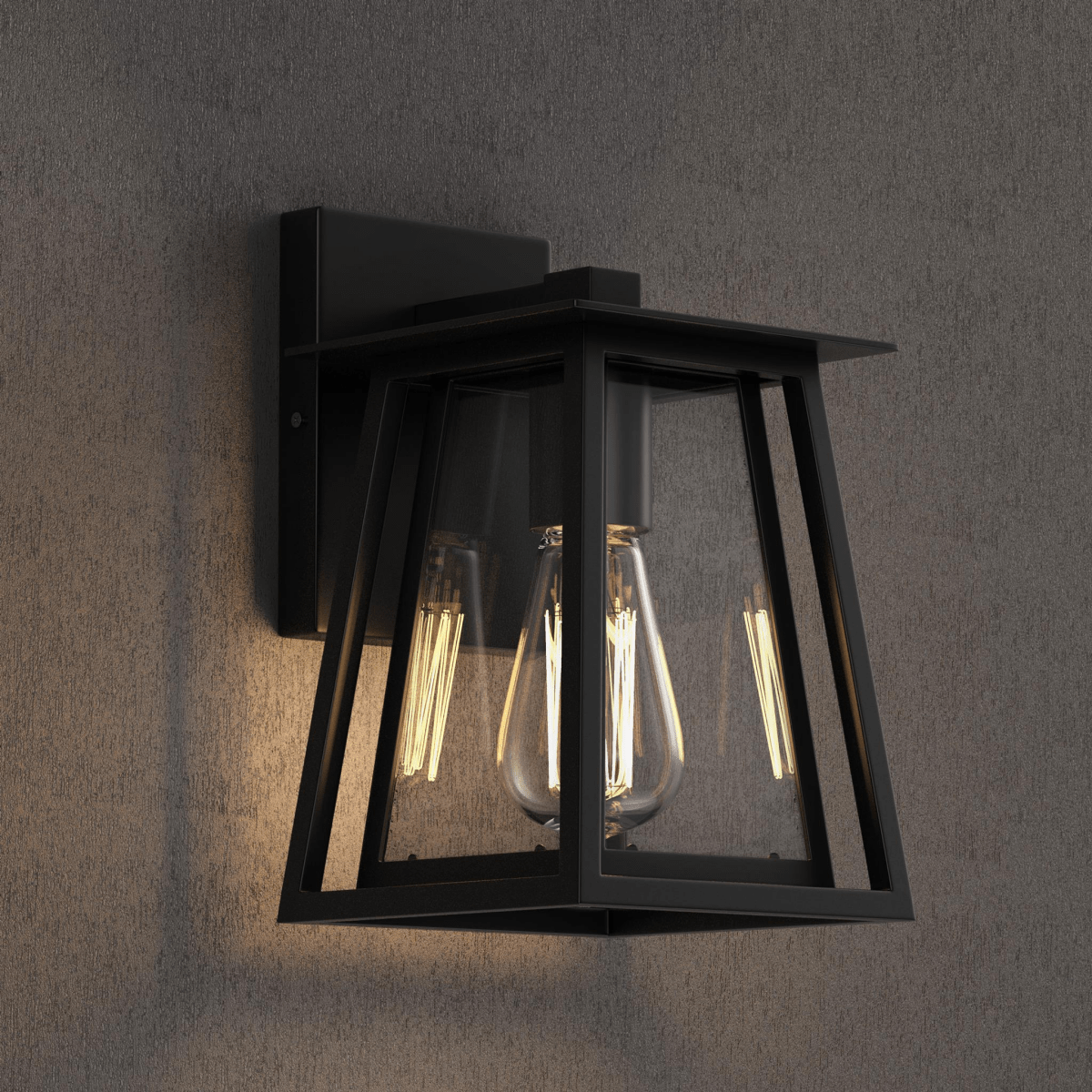 Wall Sconce Fixture, UL Listed for Damp Location, E26 Socket Wall Lamp, Matte Black Finish, Hallway Light Fixtures - LEDMyPlace