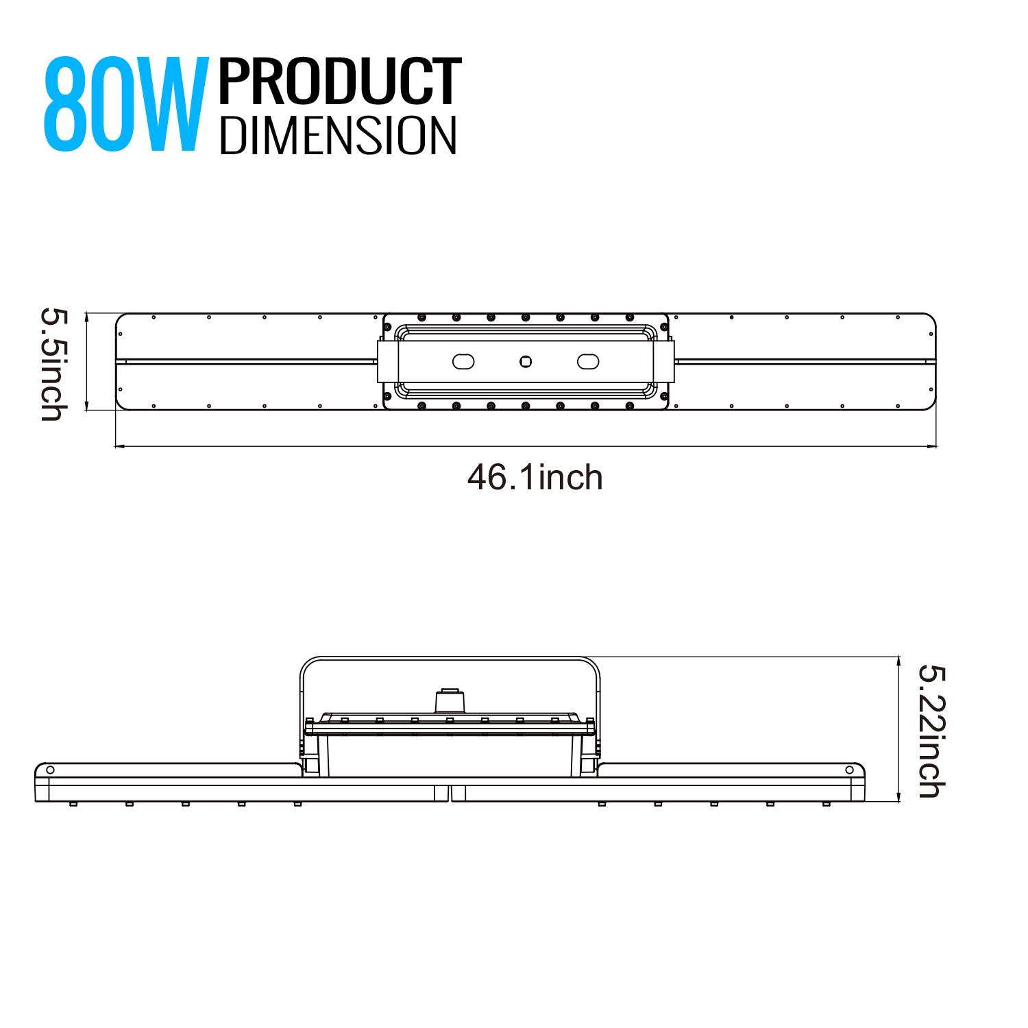 80 Watt 4FT LED Explosion Proof Linear Light, I Series, Dimmable, 5000K, 11200LM, AC100-277V, IP66, Hazardous Location Lighting Fixtures