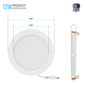 6 in. Ultra-Thin LED Recessed Ceiling Lights with Junction Box, 12W, 9 ...