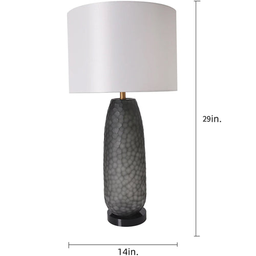 Flores Petals Textured Cylinder Glass Best Table Lamp 29" - Smoke Gray/Light Gray